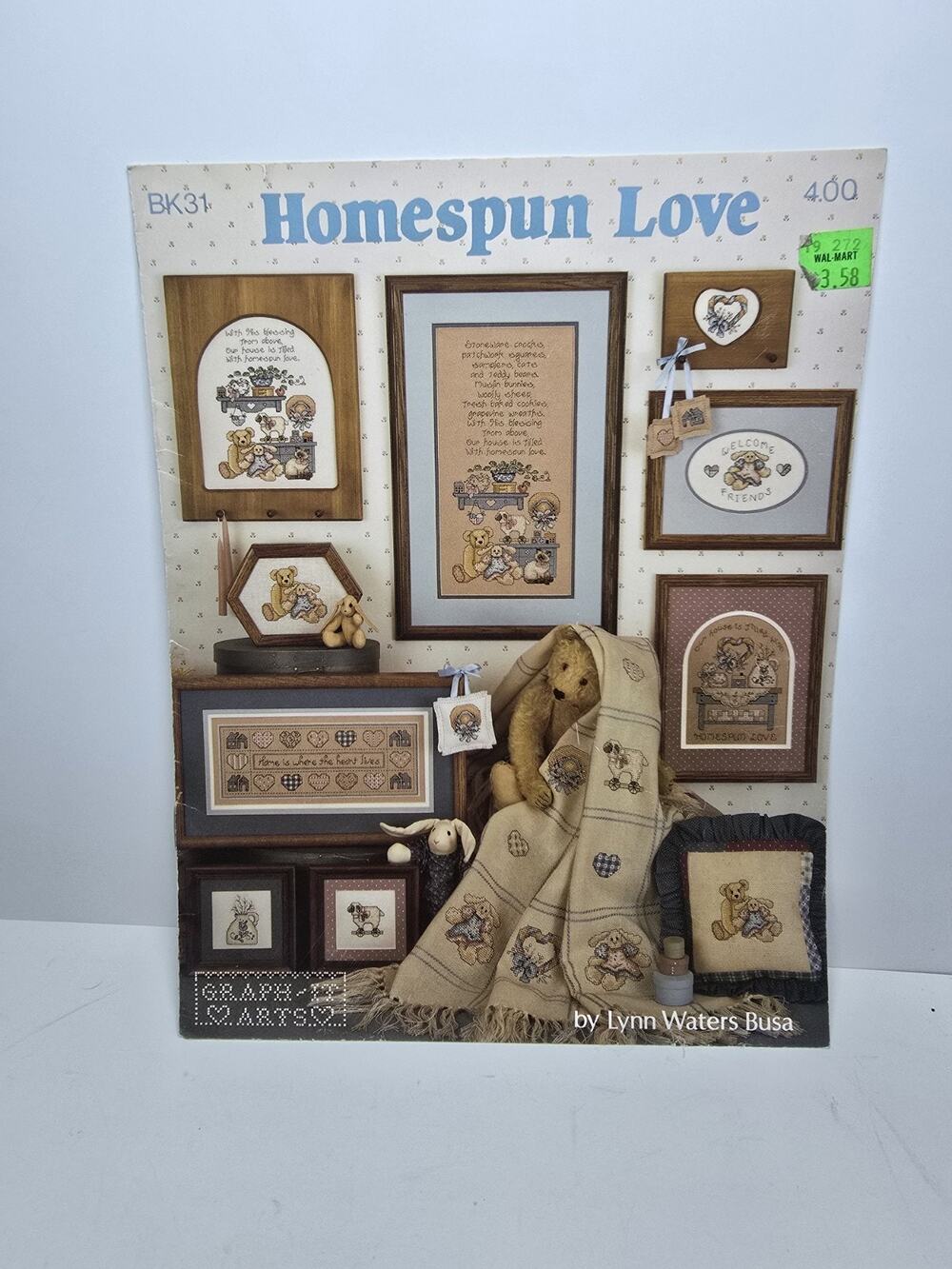 Teddy Bear Designs Homespun Love Cross Stitch Pattern Leaflet 1990 Vintage